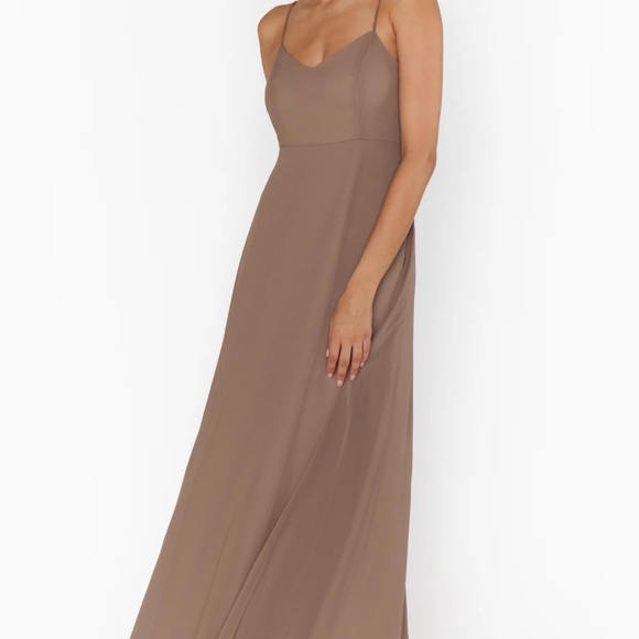 Show Me Your Mumu Faith Maxi Bridesmaid Dress, Dune Chiffon - Picture 2 of 13